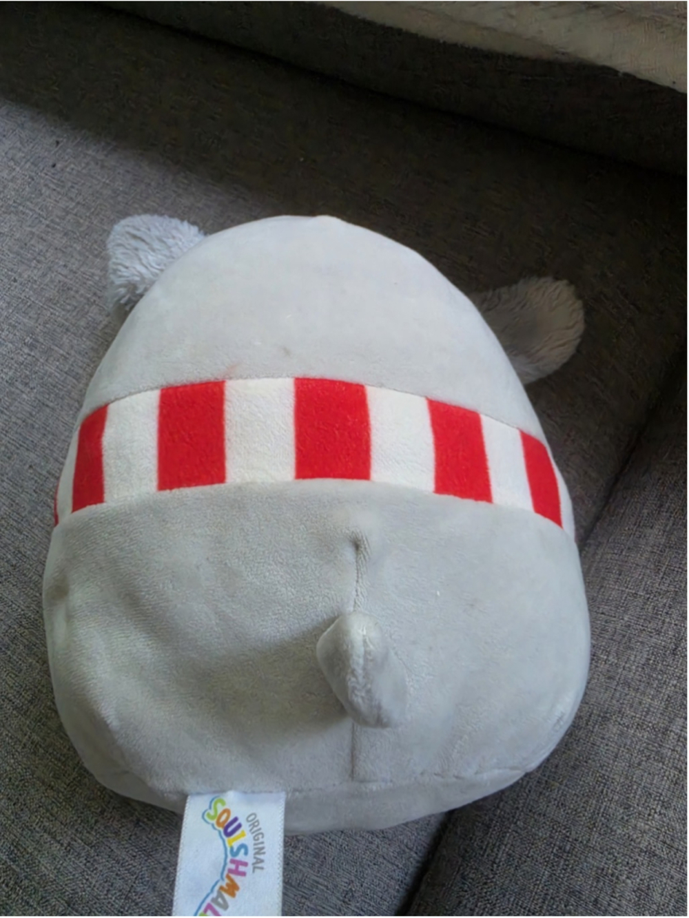 Squishmallow Ivy the French Bulldog 8" Plush Gray White Dog Red Striped Scarf - Picture 2 of 5